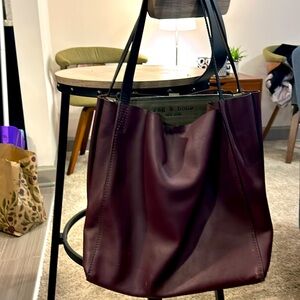 Rag & Bone Passenger Tote in Merlot (VERY RARE). Top handles. Leather throughout